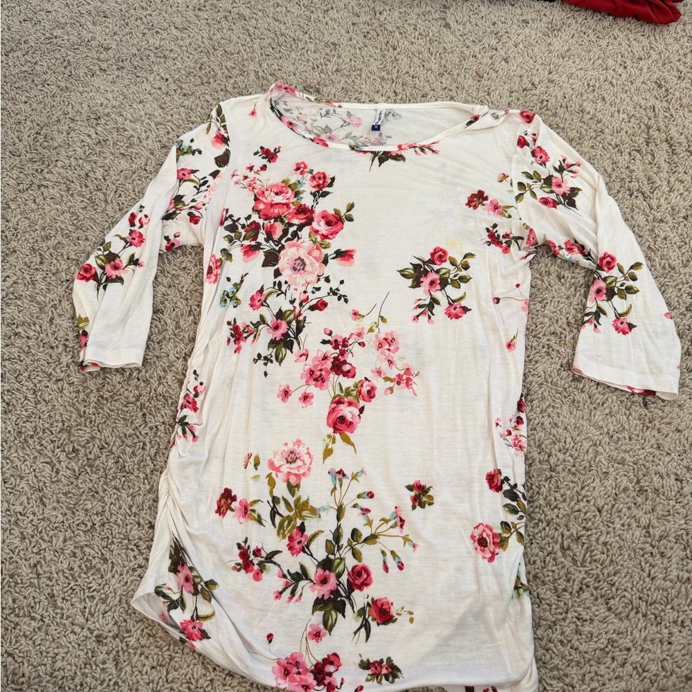 Planet Motherhood Floral Print Top - Pink and Green
